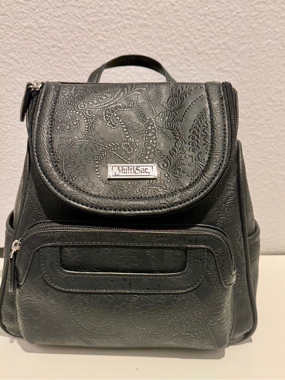 Ju-Ju-Be Black Embossed Mini Backpack